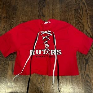 Rutgers game day tailgate crop top